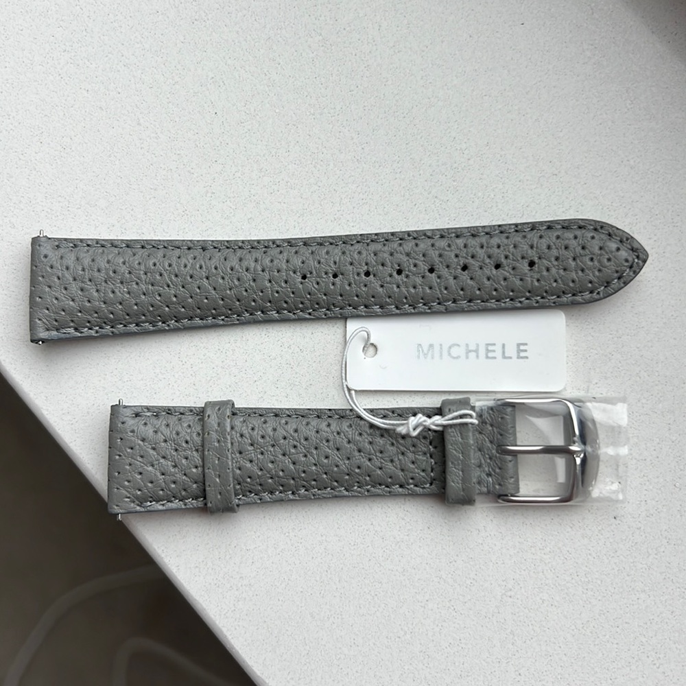 Michele 20 mm gray watch straps